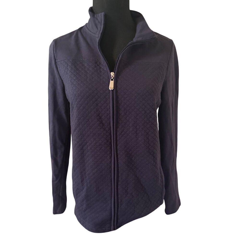 Croft & Barrow blue zip quilted jacket size S